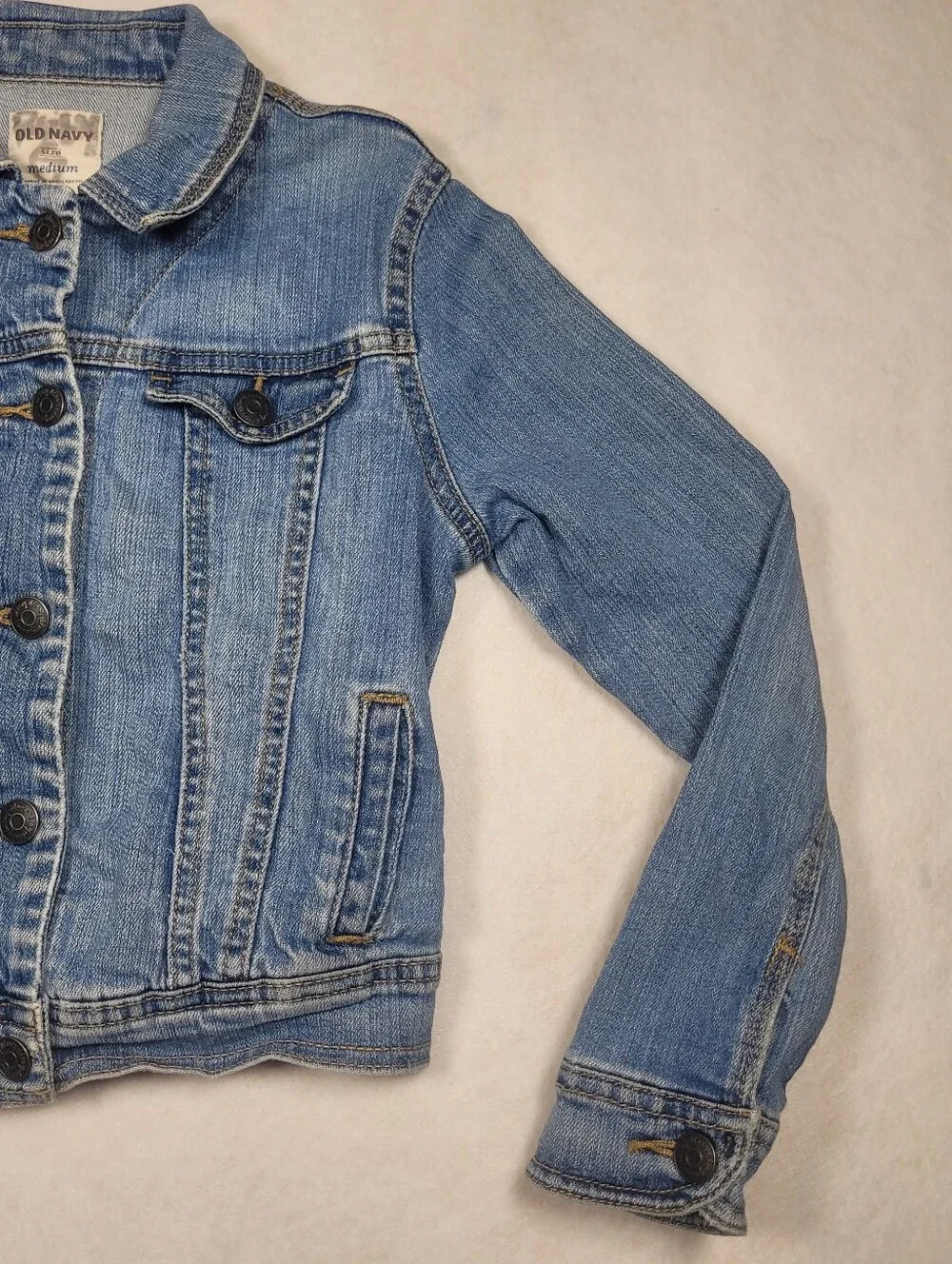 Old Navy Kids Medium Wash Denim Jacket Girls Sz Medium